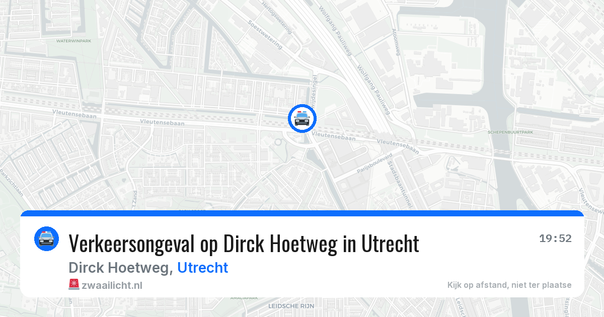 Verkeersongeval op Dirck Hoetweg in Utrecht — 18 jul 2026