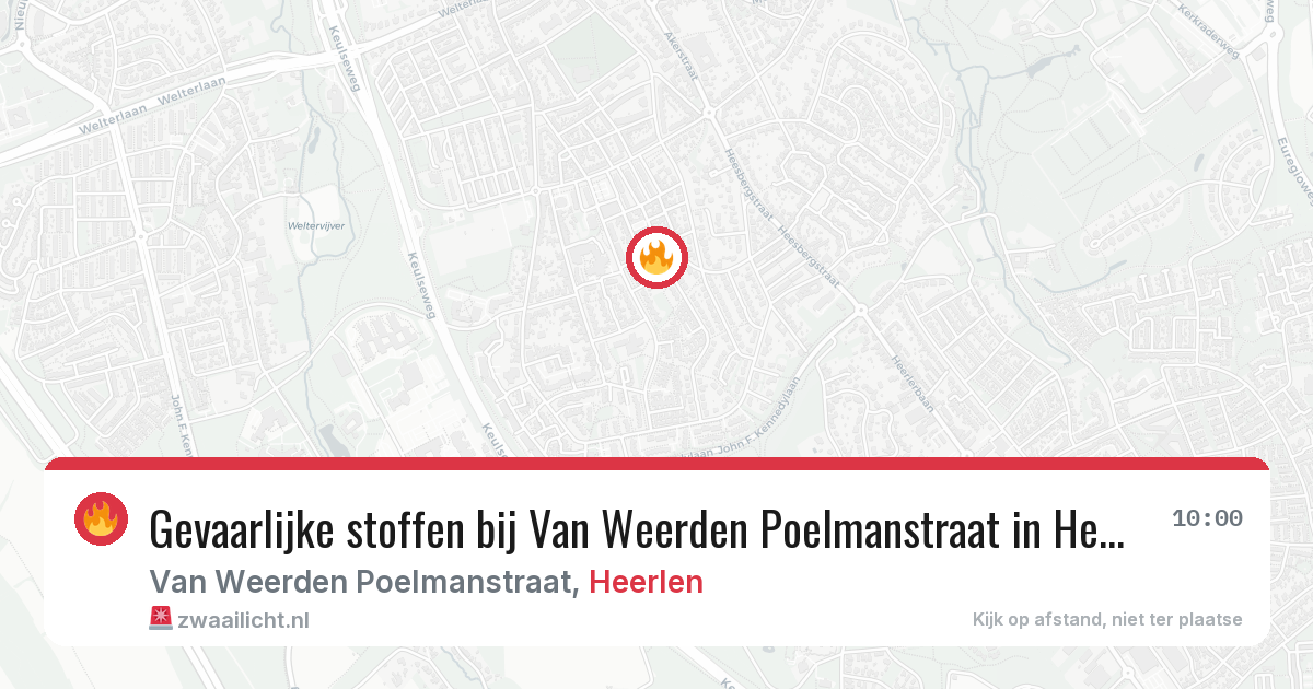 Gevaarlijke stoffen bij Van Weerden Poelmanstraat in Heerlen — 20 apr 2026