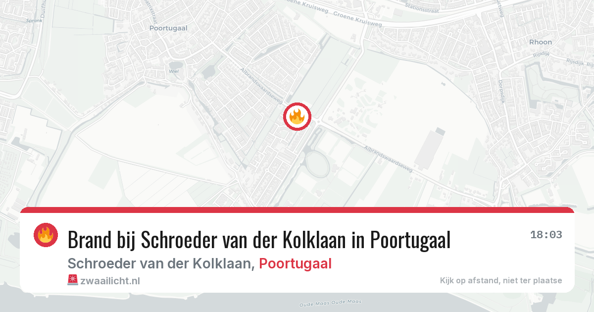 Brand bij Schroeder van der Kolklaan in Poortugaal — 8 aug 2026