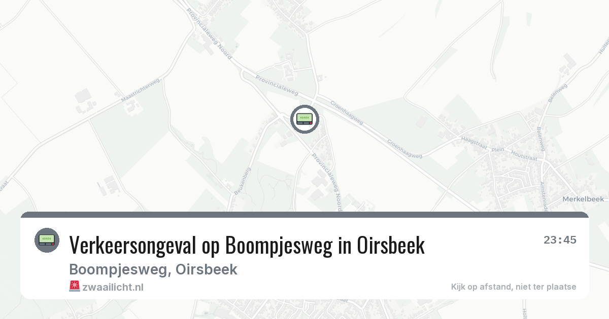 Verkeersongeval op Boompjesweg in Oirsbeek — 25 jul 2026