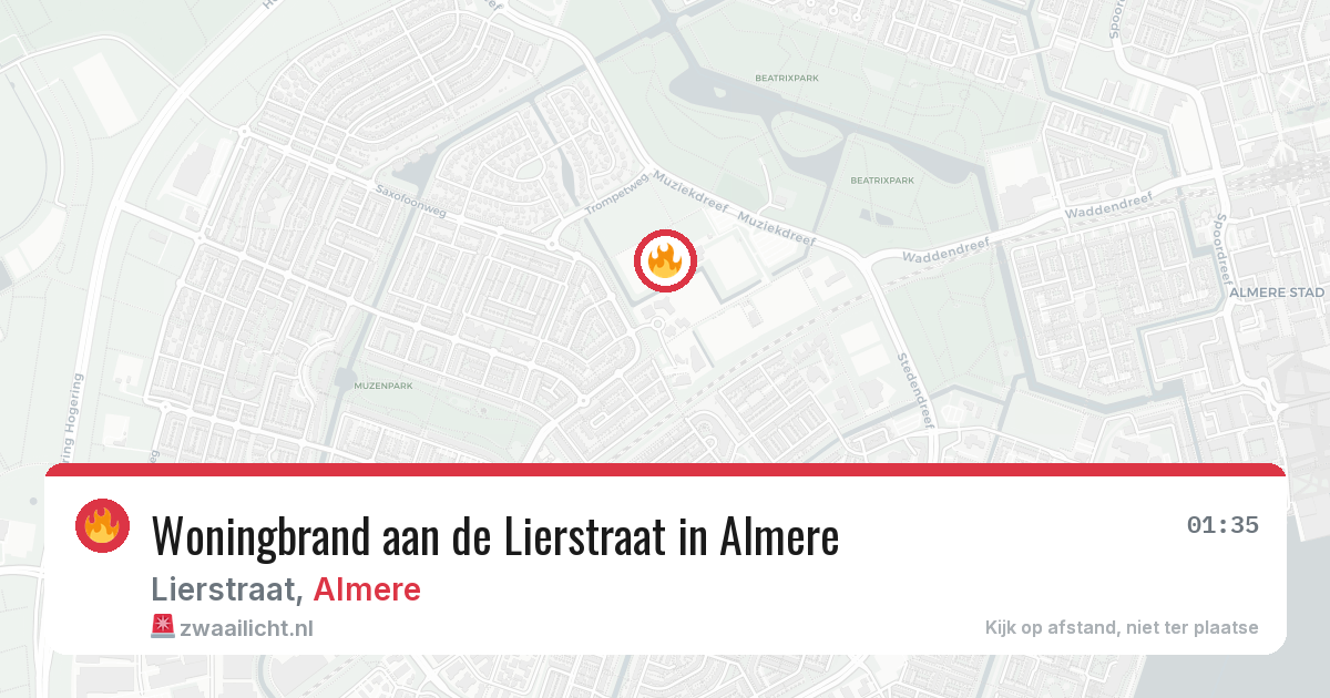 Woningbrand aan de Lierstraat in Almere — 8 apr 2026