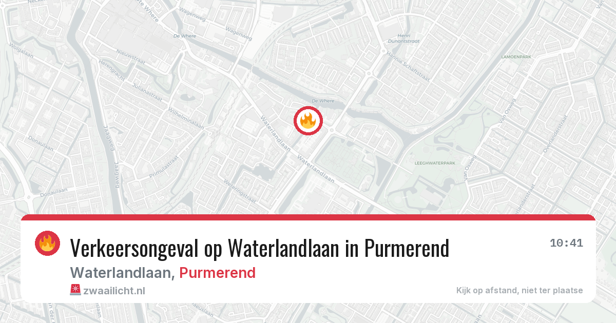 Verkeersongeval op Waterlandlaan in Purmerend — 31 mrt 2026