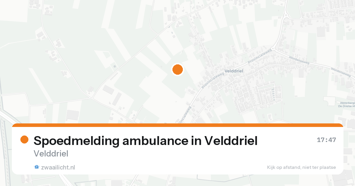 Spoedmelding ambulance in Velddriel — 14 aug 2026