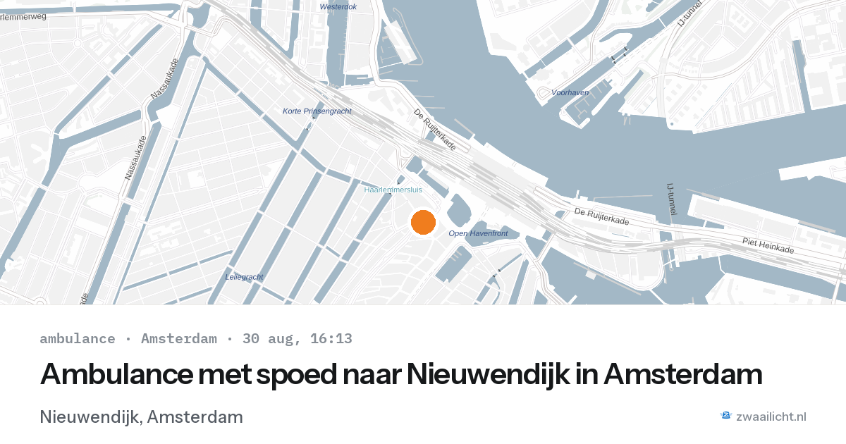Ambulance met spoed naar Nieuwendijk in Amsterdam — 30 aug 2026