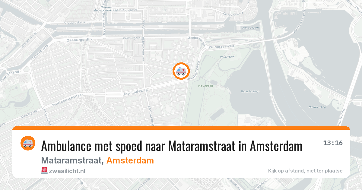 Ambulance met spoed naar Mataramstraat in Amsterdam — 17 mrt 2026
