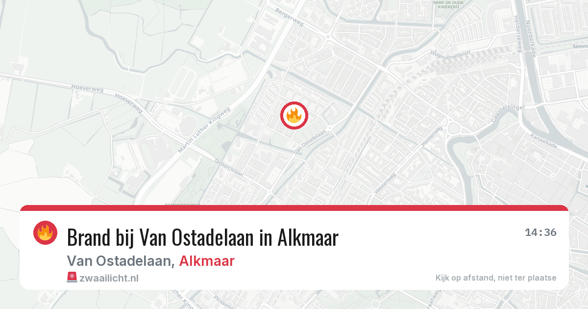 Brand bij Van Ostadelaan in Alkmaar — 19 jun 2026
