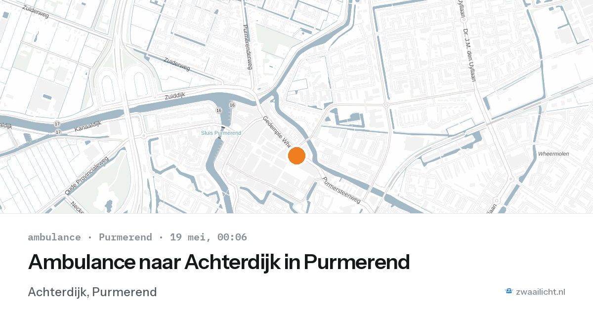 Ambulance naar Achterdijk in Purmerend — 18 mei 2026