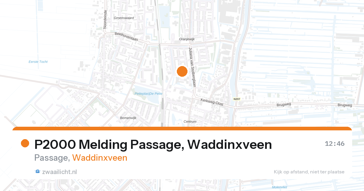 P2000 Melding Passage, Waddinxveen — 6 mrt 2026