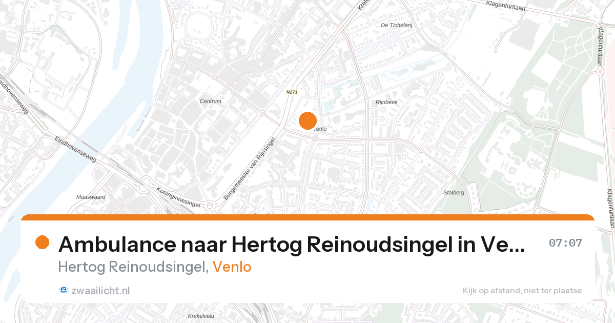Ambulance naar Hertog Reinoudsingel in Venlo — 27 aug 2026