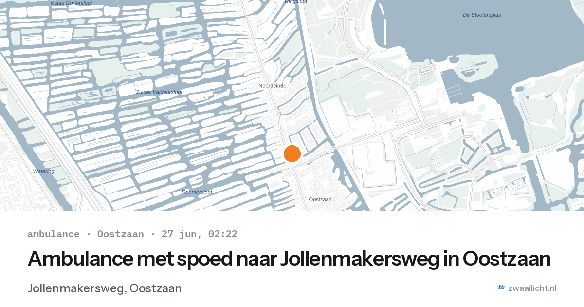 Ambulance met spoed naar Jollenmakersweg in Oostzaan — 27 jun 2026
