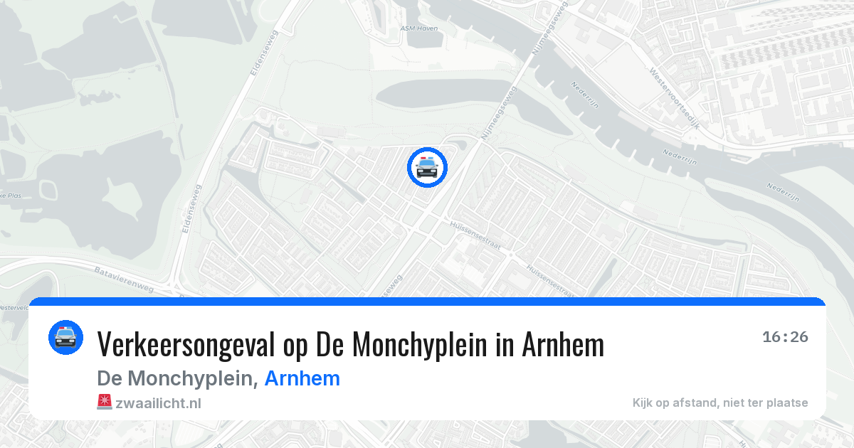 Verkeersongeval op De Monchyplein in Arnhem — 6 aug 2026