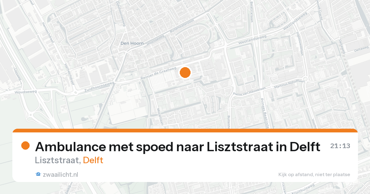 Ambulance met spoed naar Lisztstraat in Delft — 24 aug 2026