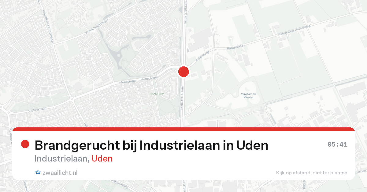 Brandgerucht bij Industrielaan in Uden — 18 aug 2026
