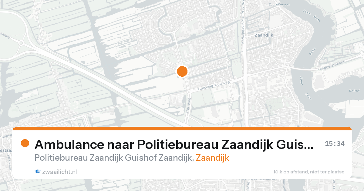 Ambulance naar Politiebureau Zaandijk Guishof Zaandijk in Zaandijk — 13 aug 2026