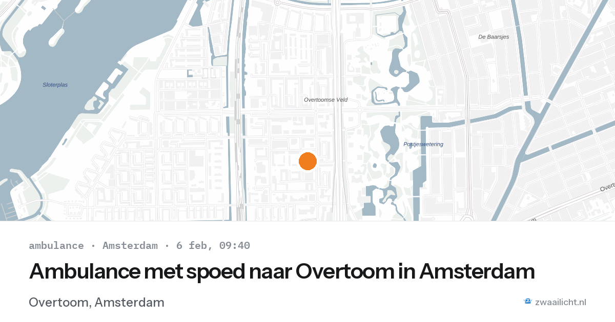 Ambulance met spoed naar Overtoom in Amsterdam — 6 feb 2026