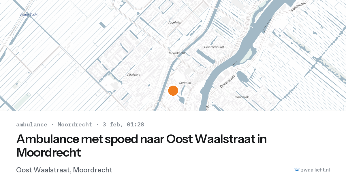 Ambulance met spoed naar Oost Waalstraat in Moordrecht — 3 feb 2026