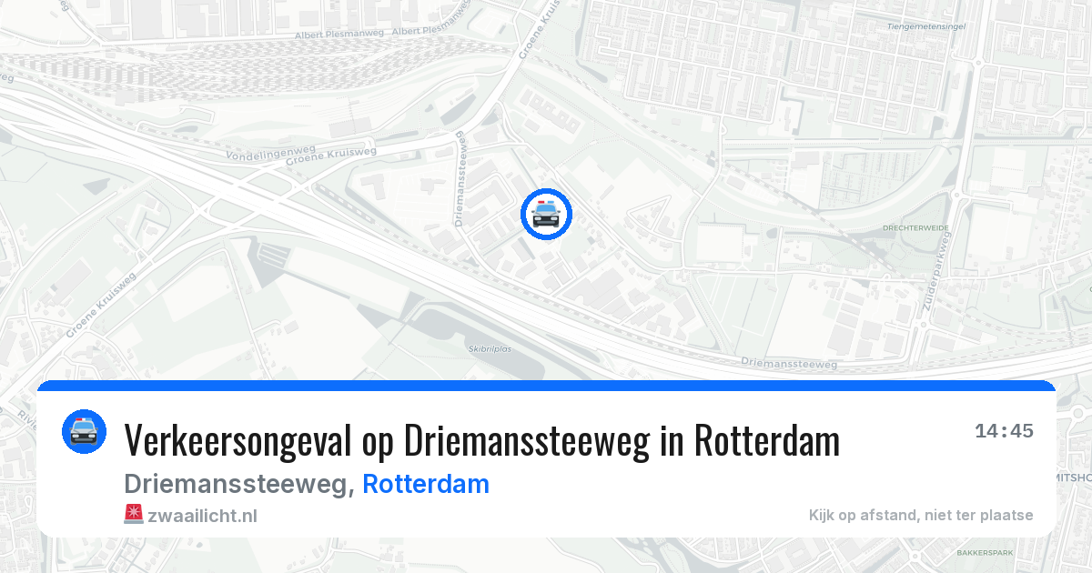 Verkeersongeval op Driemanssteeweg in Rotterdam — 20 mrt 2026