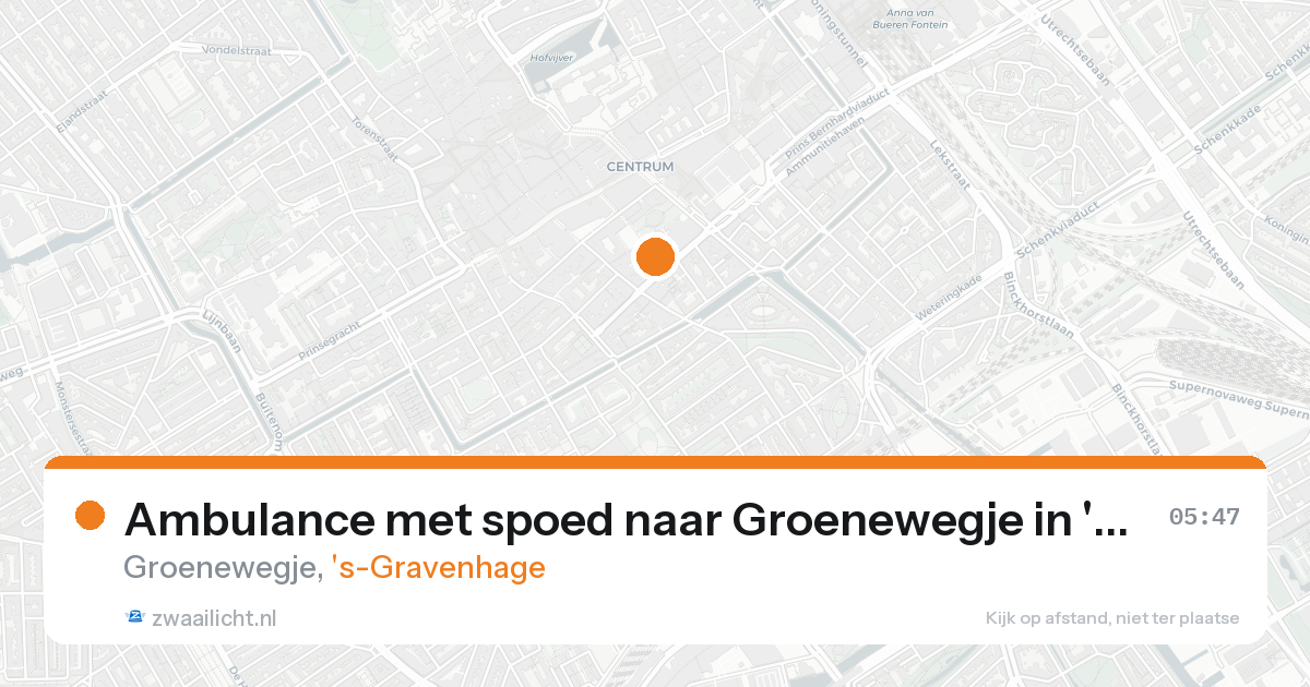 Ambulance met spoed naar Groenewegje in 's-Gravenhage — 20 aug 2026