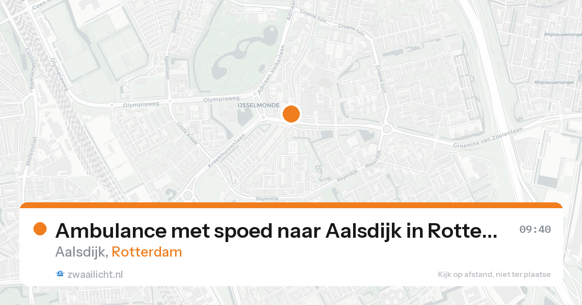 Ambulance met spoed naar Aalsdijk in Rotterdam — 17 aug 2026