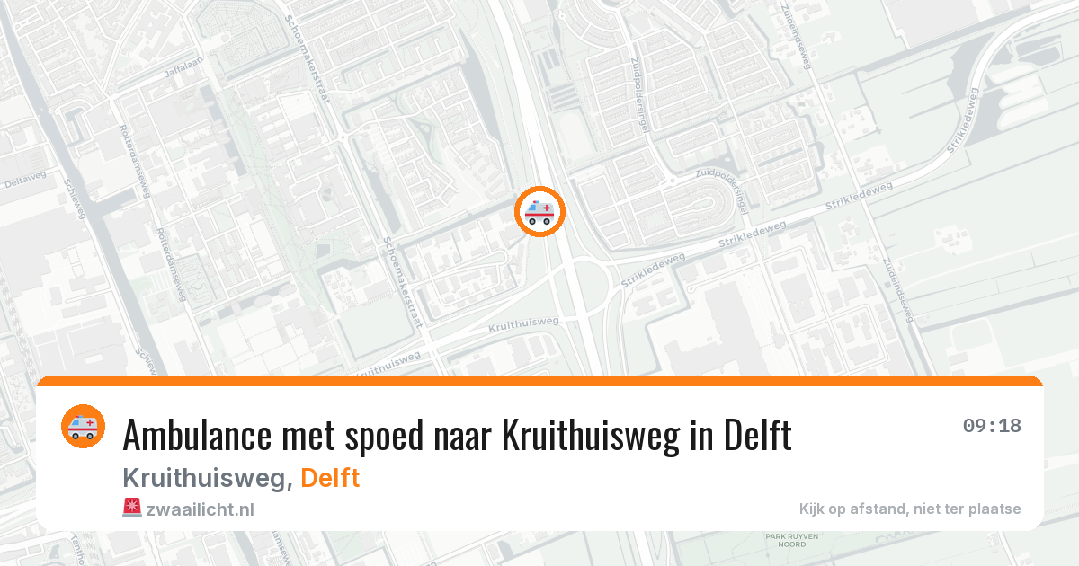 Ambulance met spoed naar Kruithuisweg in Delft — 5 jun 2026