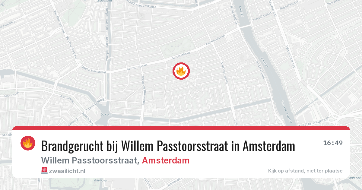 Brandgerucht bij Willem Passtoorsstraat in Amsterdam — 3 aug 2026