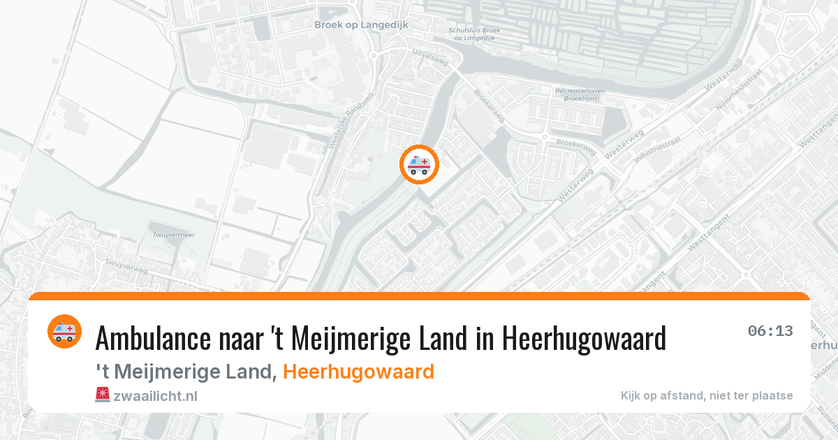 Ambulance naar 't Meijmerige Land in Heerhugowaard — 9 aug 2026
