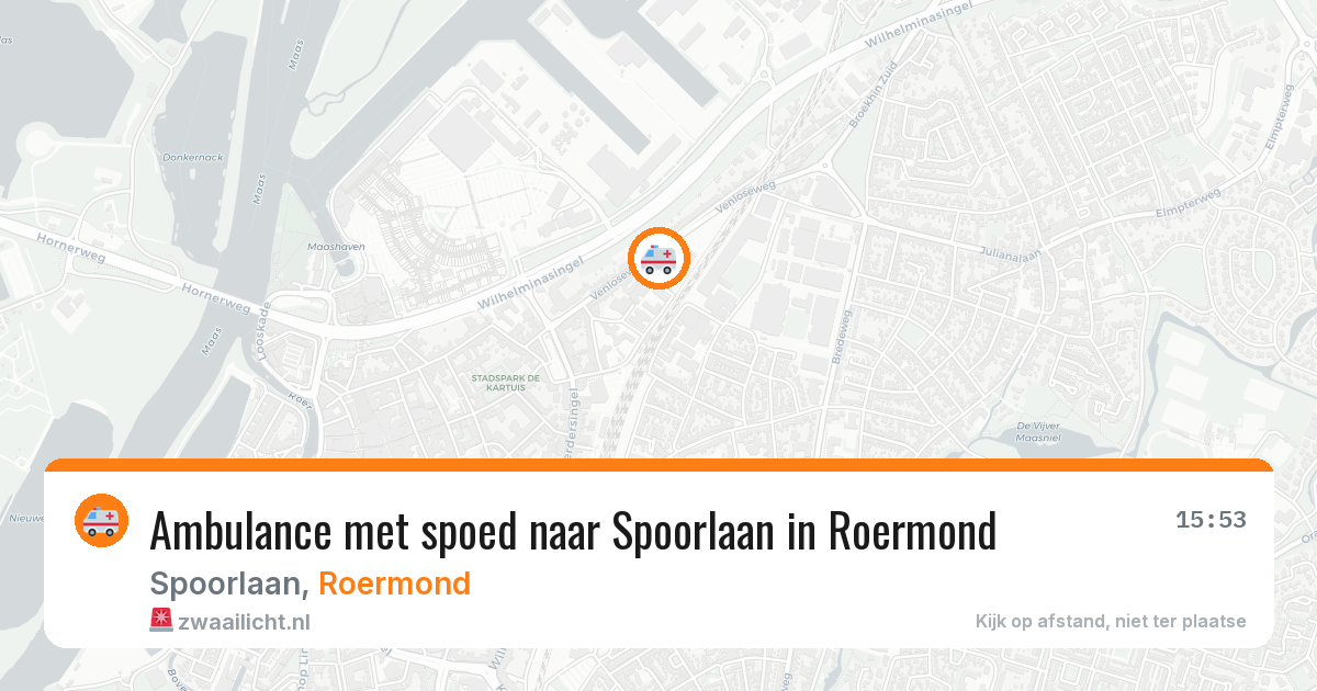 Ambulance met spoed naar Spoorlaan in Roermond — 20 jul 2026