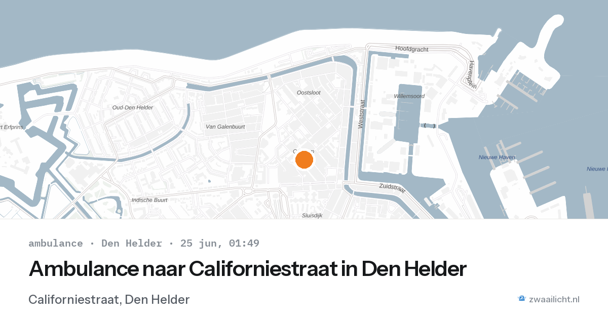 Ambulance naar Californiestraat in Den Helder — 24 jun 2026