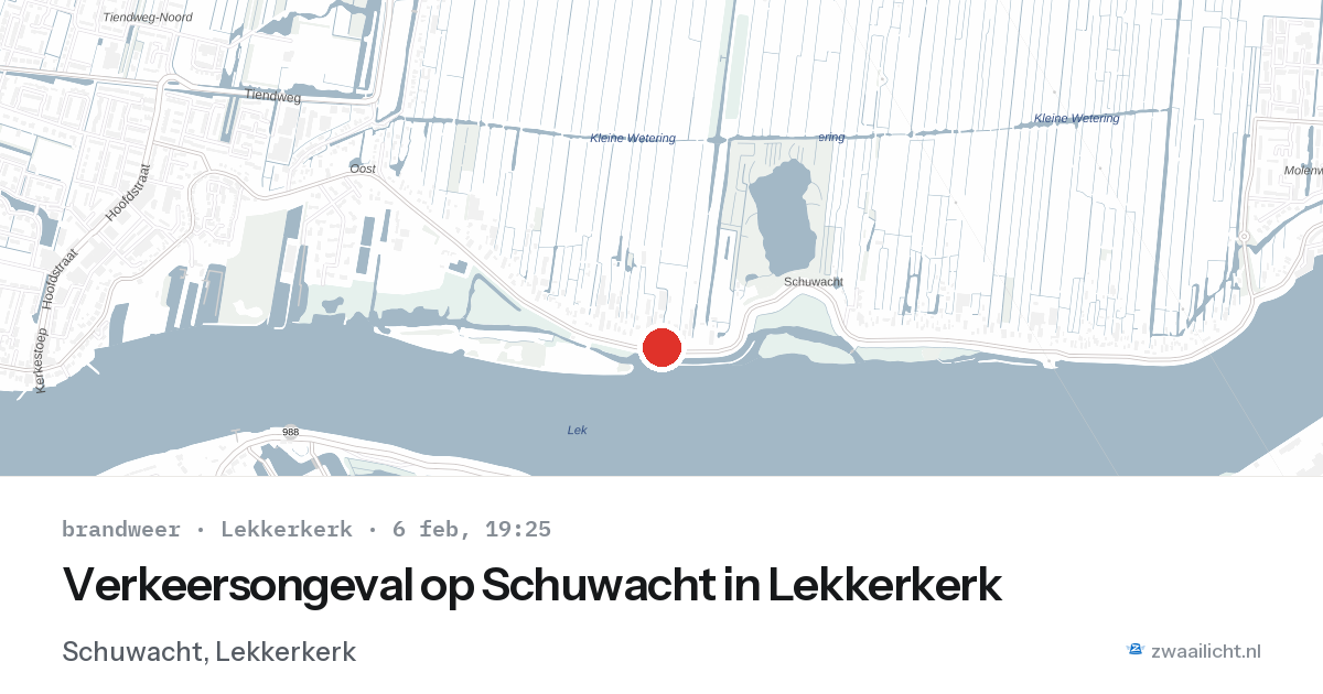Verkeersongeval op Schuwacht in Lekkerkerk — 6 feb 2026