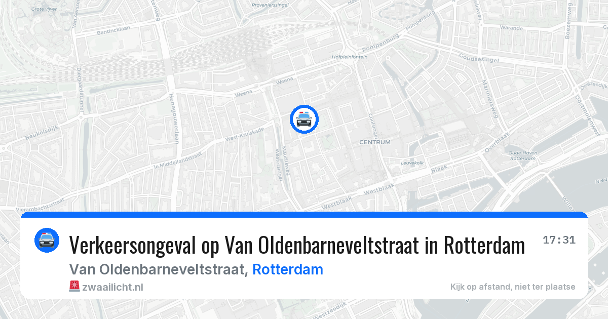Verkeersongeval op Van Oldenbarneveltstraat in Rotterdam — 24 apr 2026