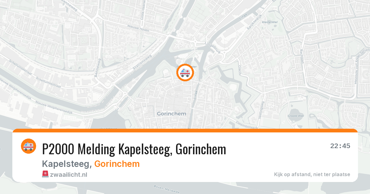 P2000 Melding Kapelsteeg, Gorinchem — 9 jun 2026