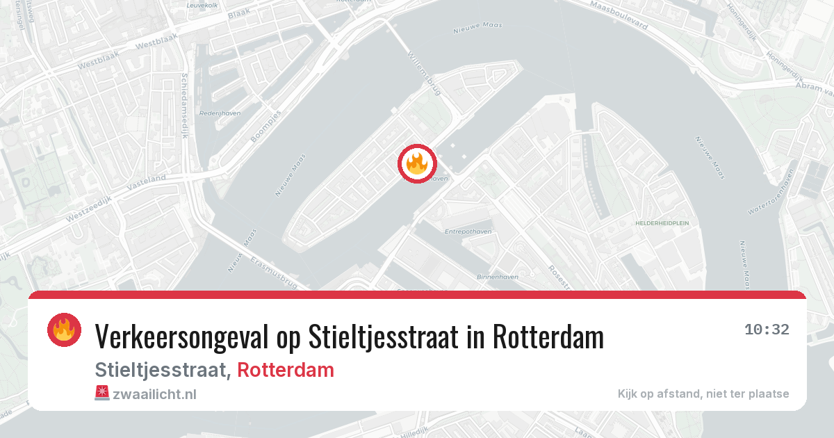Verkeersongeval op Stieltjesstraat in Rotterdam — 10 jun 2026