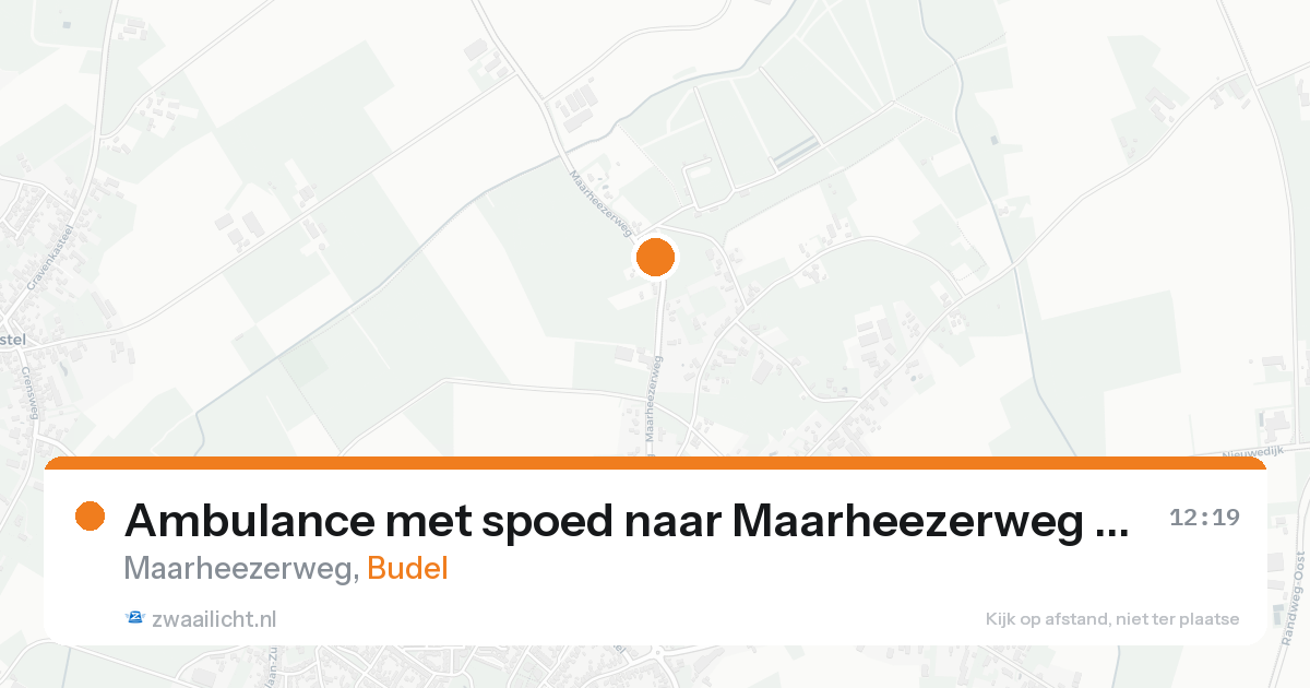 Ambulance met spoed naar Maarheezerweg in Budel — 24 aug 2026