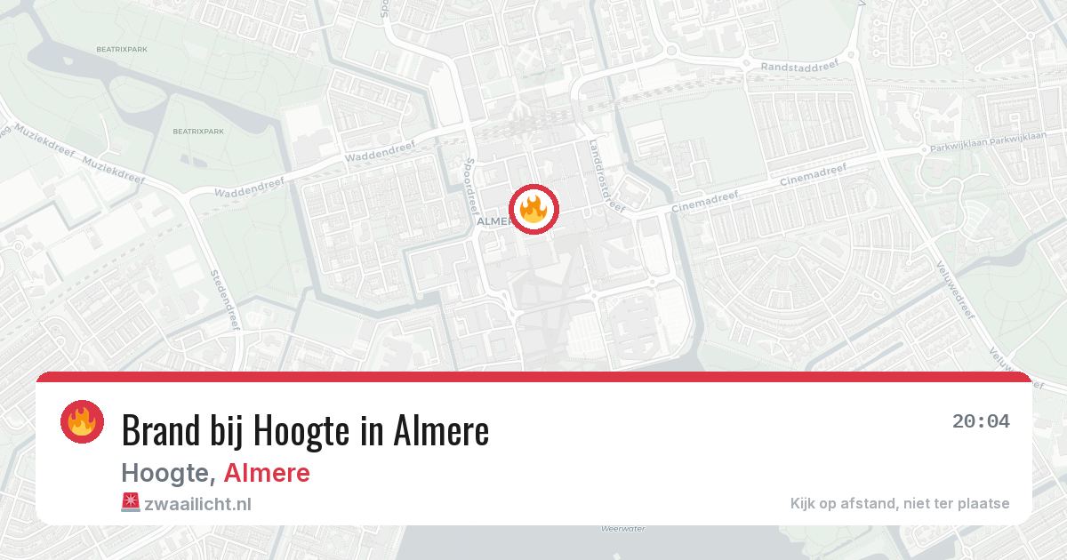 Brand bij Hoogte in Almere — 6 jul 2026