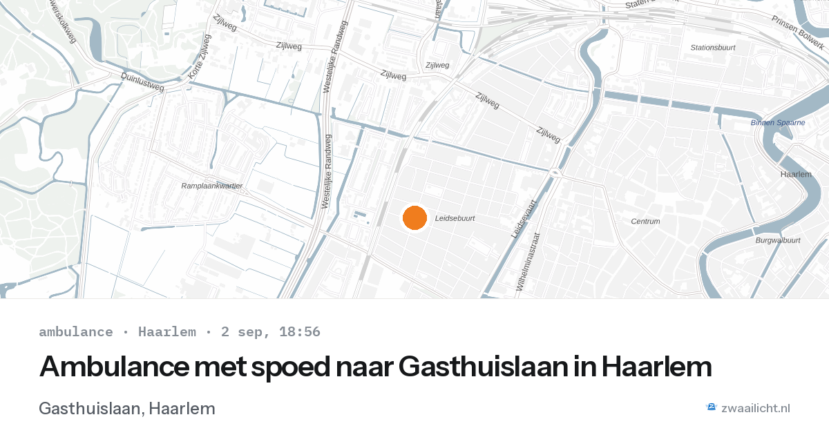 Ambulance met spoed naar Gasthuislaan in Haarlem — 2 sep 2026