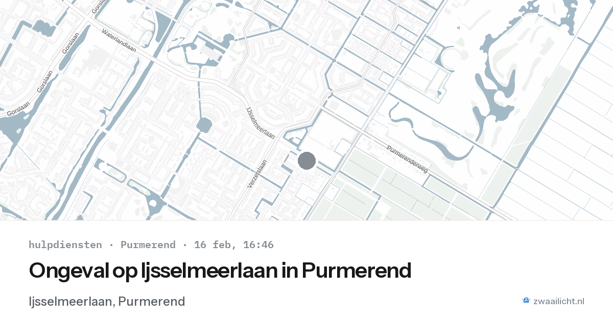 Ongeval op Ijsselmeerlaan in Purmerend — 16 feb 2026