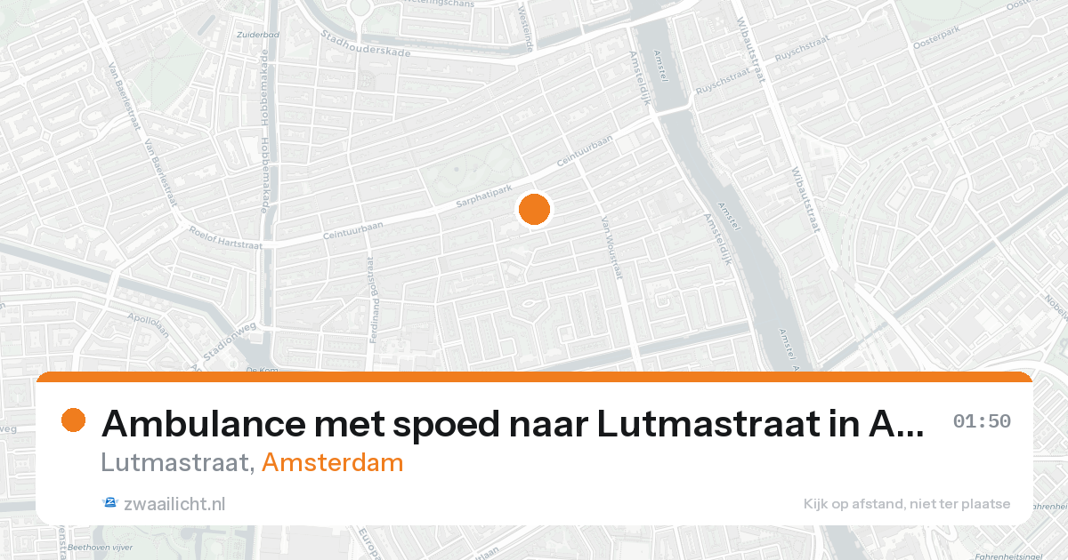 Ambulance met spoed naar Lutmastraat in Amsterdam — 19 aug 2026