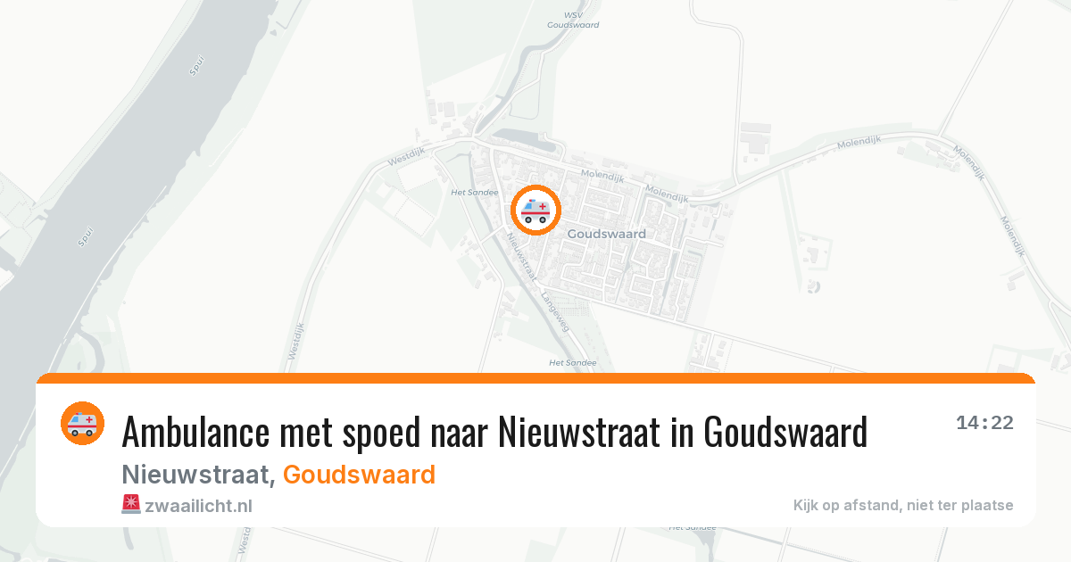 Ambulance met spoed naar Nieuwstraat in Goudswaard — 28 mrt 2026