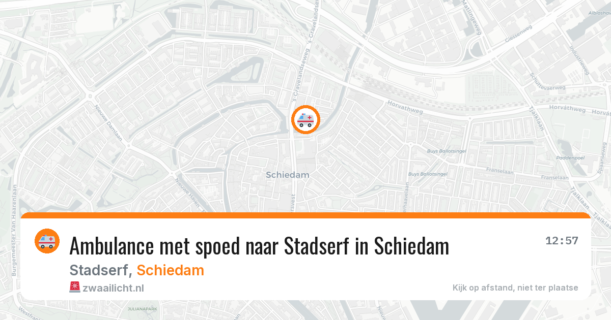 Ambulance met spoed naar Stadserf in Schiedam — 14 aug 2026