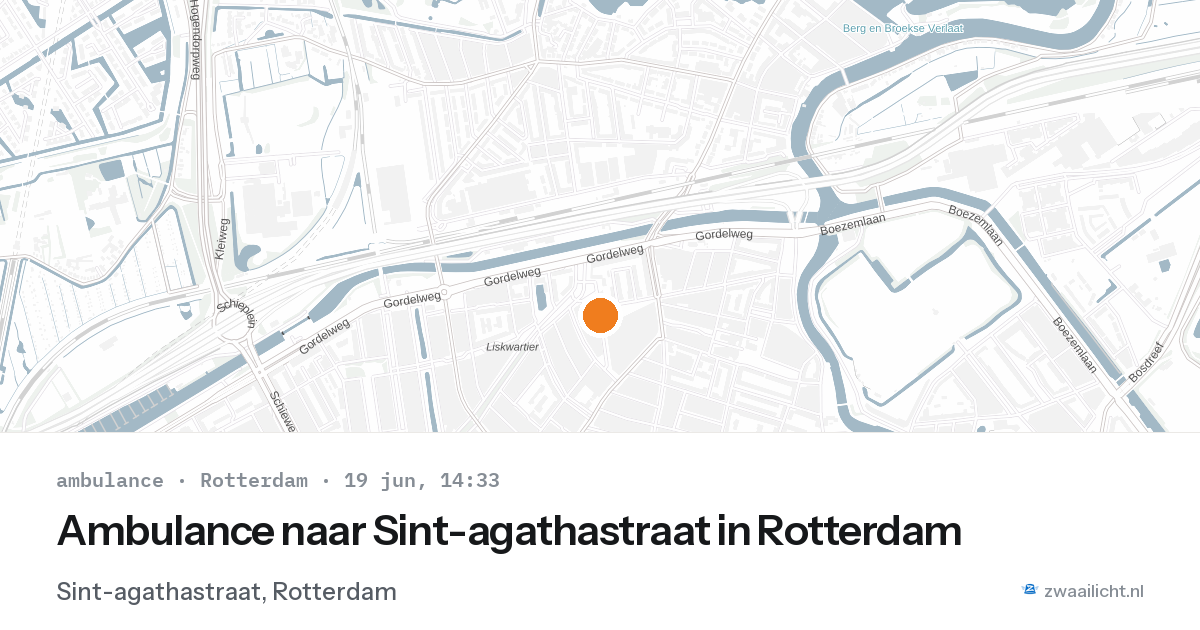 Ambulance naar Sint-agathastraat in Rotterdam — 19 jun 2026