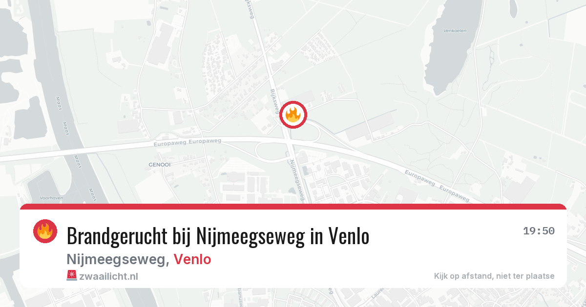 Brandgerucht bij Nijmeegseweg in Venlo — 13 apr 2026