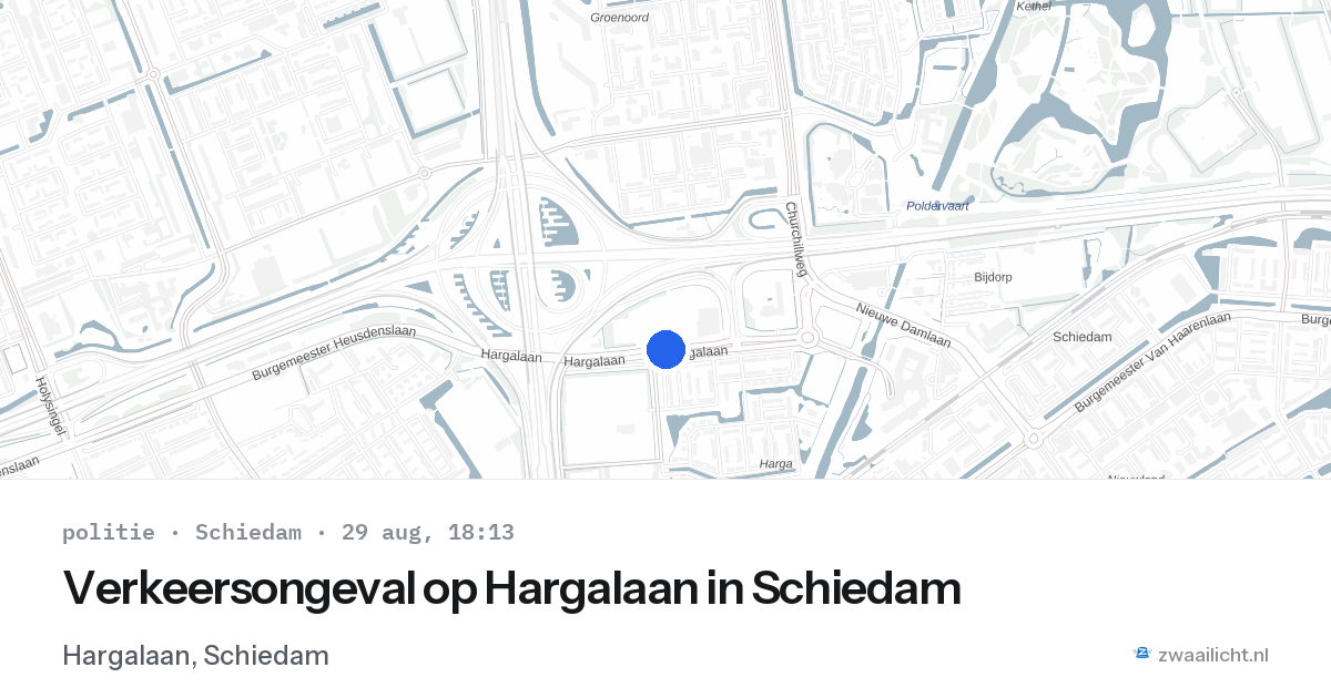 Verkeersongeval op Hargalaan in Schiedam — 29 aug 2026