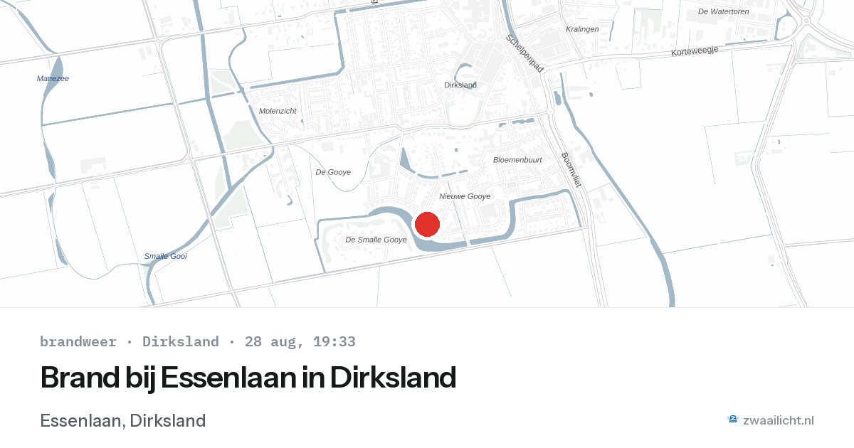 Brand bij Essenlaan in Dirksland — 28 aug 2026