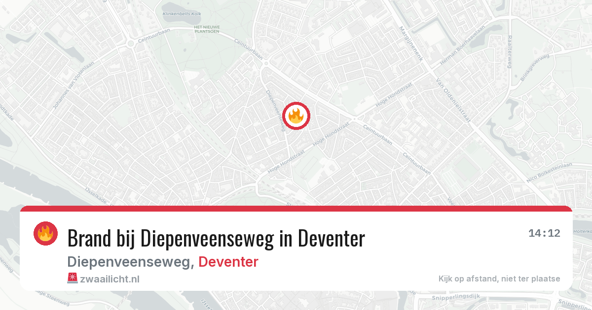 Brand bij Diepenveenseweg in Deventer — 12 aug 2026