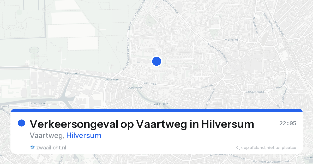 Verkeersongeval op Vaartweg in Hilversum — 19 aug 2026