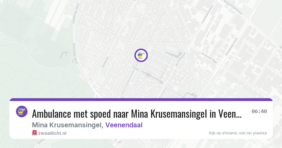 Ambulance met spoed naar Mina Krusemansingel in Veenendaal — 22 jun 2026