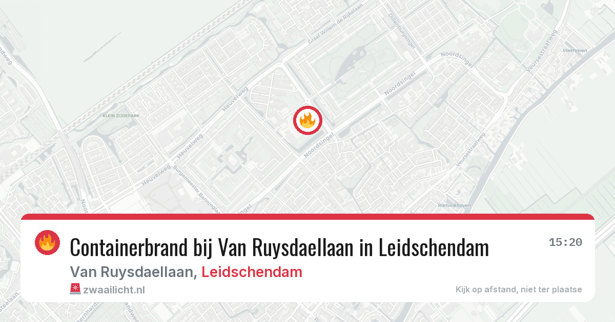 Containerbrand bij Van Ruysdaellaan in Leidschendam — 7 jul 2026