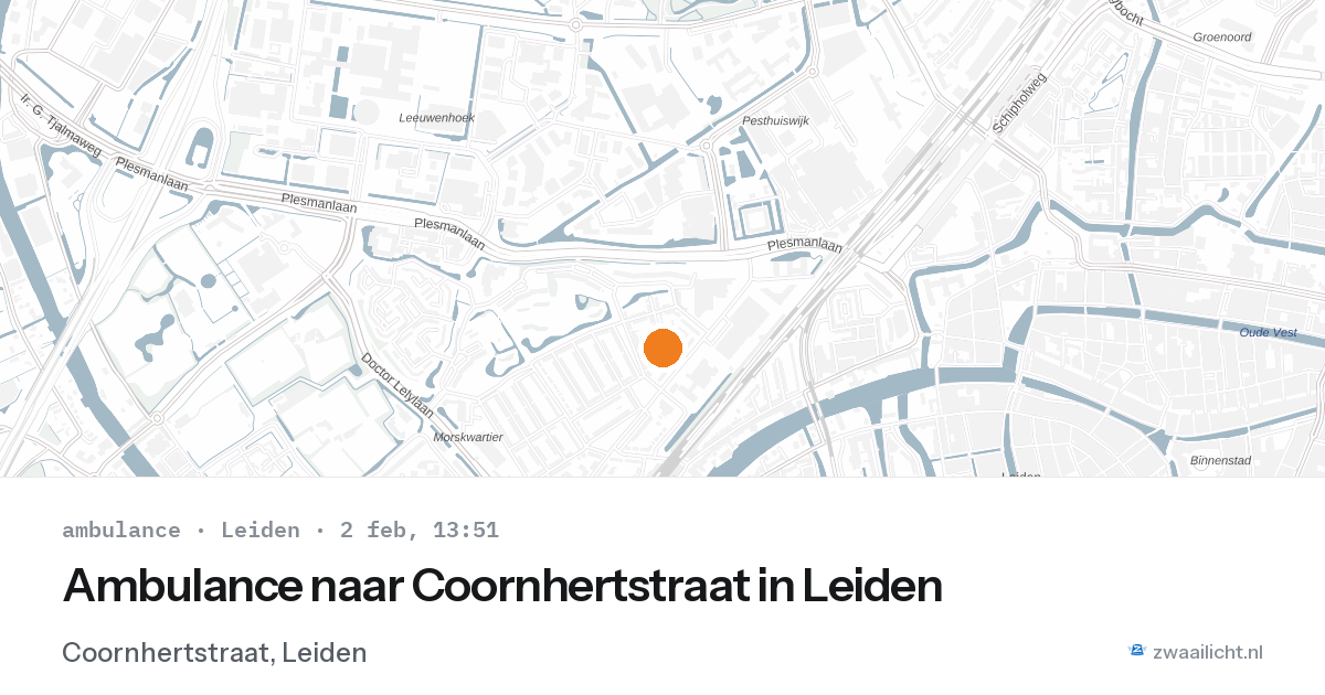 Ambulance naar Coornhertstraat in Leiden — 2 feb 2026