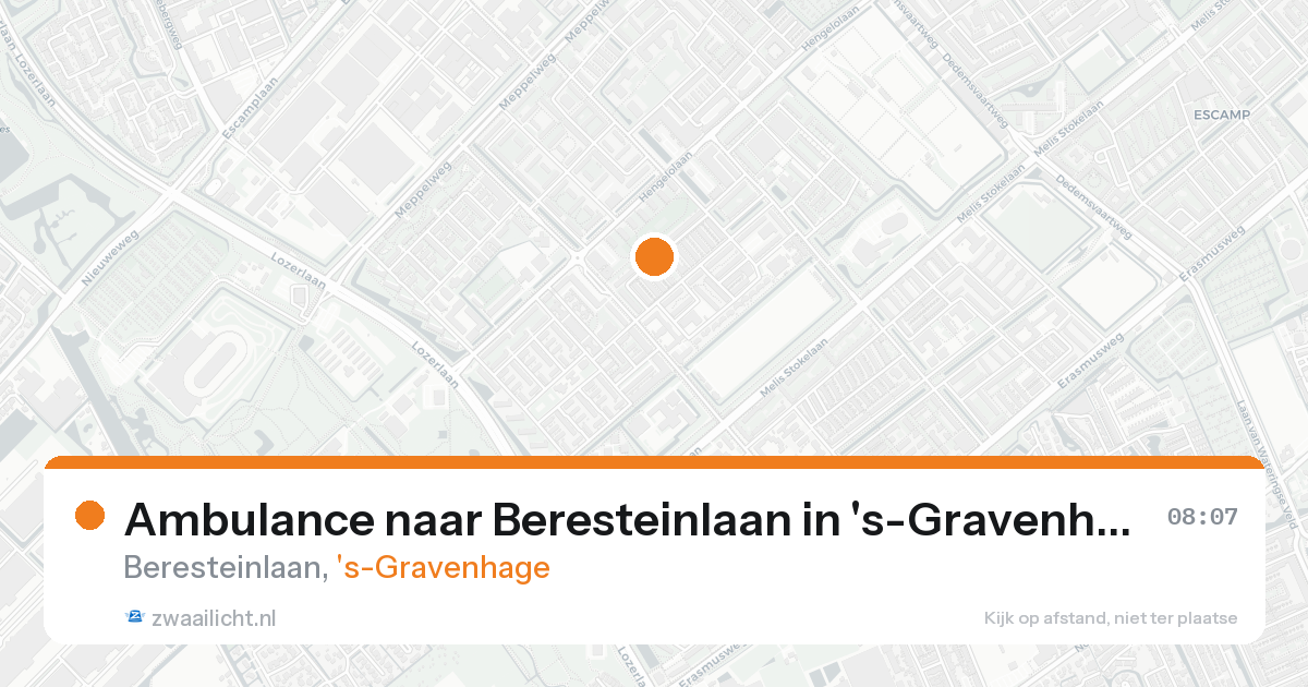 Ambulance naar Beresteinlaan in 's-Gravenhage — 22 aug 2026
