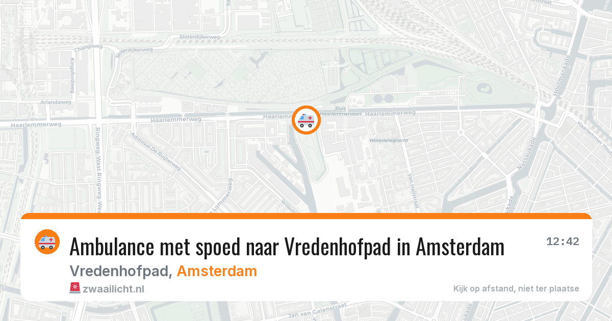 Ambulance met spoed naar Vredenhofpad in Amsterdam — 14 aug 2026